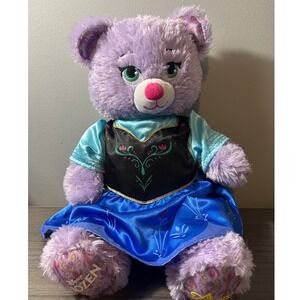 Build a Bear Disney Frozen Anna Purple Sparkle Plush Bear with Coronation‎ Dress